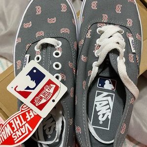 Brand new in box Boston Red Sox Vans Shoes. Size 5 in women’s or 3.5 mens